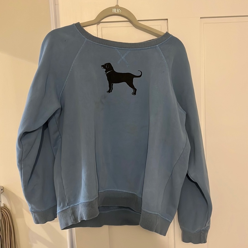 Large black dog crew neck- few subtle stains